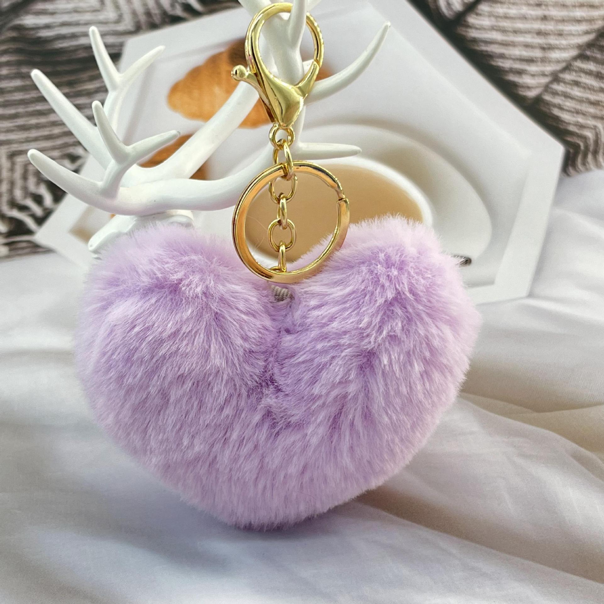 Wholesale Plush Peach heart keychain